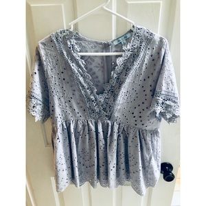 Lace peplum blouse